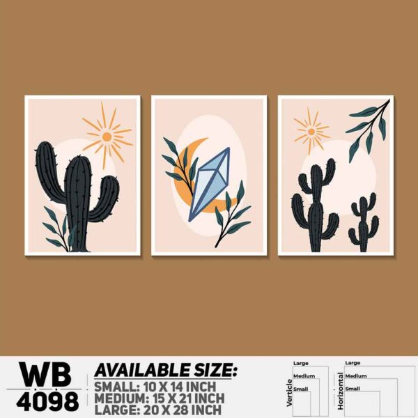 DDecorator Abstract Art (Set of 3) Wall Decoration And Home Decoration PVC Wall Board And Wall Canvas - WB4098