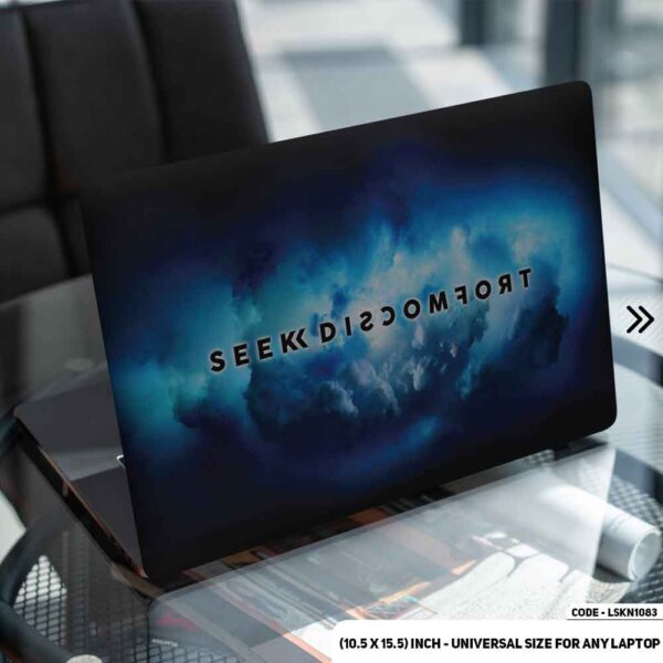 Seek Discomfort Yes Theory Matte Finished Removable Waterproof Laptop Sticker & Laptop Skin (Including FREE Accessories) - LSKN1083 - DDecorator