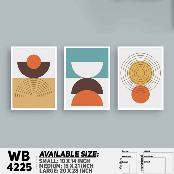 DDecorator Abstract Art (Set of 3) Wall Decoration And Home Decoration PVC Wall Board And Wall Canvas - WB4225