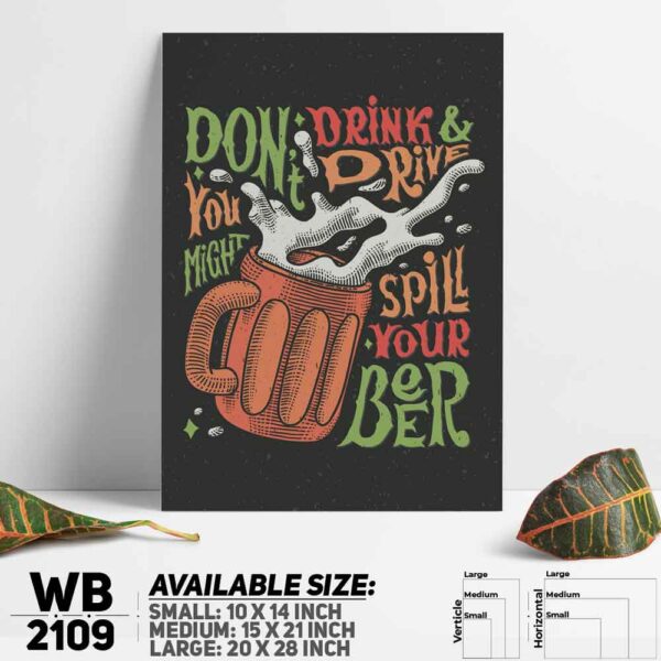 DDecorator Drink - Motivational Wall Decoration And Home Decoration PVC Wall Board And Wall Canvas - WB2109
