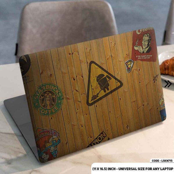Wooden Texture Matte Finished Removable Waterproof Laptop Sticker & Laptop Skin (Including FREE Accessories) - LSKN715 - DDecorator