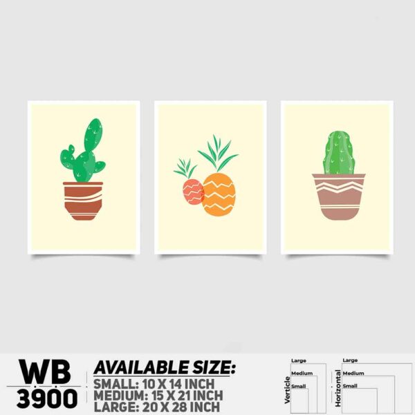DDecorator Funny Tropical ArtWork (Set of 3) Wall Decoration And Home Decoration PVC Wall Board And Wall Canvas - WB3900