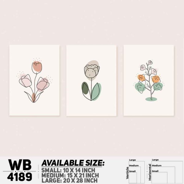 DDecorator Flower & Leaf (Set of 3) Wall Decoration And Home Decoration PVC Wall Board And Wall Canvas - WB4189