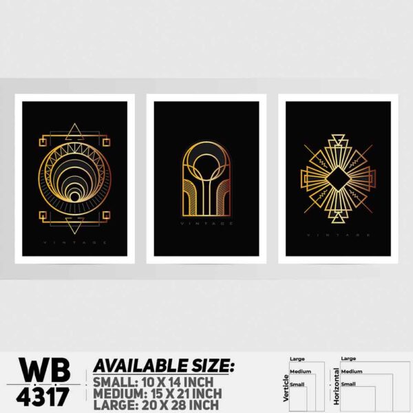 DDecorator Abstract Art (Set of 3) Wall Decoration And Home Decoration PVC Wall Board And Wall Canvas - WB4317