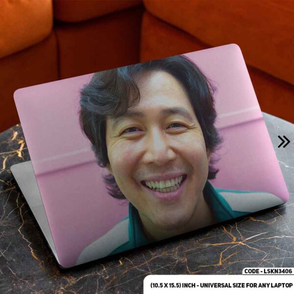 Squid Game Main Character Matte Finished Removable Waterproof Laptop Sticker & Laptop Skin (Including FREE Accessories) - LSKN3406 - DDecorator