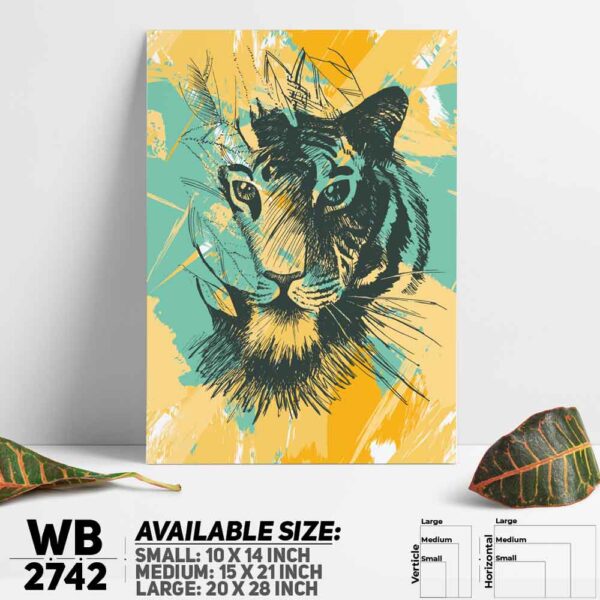 DDecorator Tiger Face Digtital Art Digital Illustration Wall Decoration And Home Decoration PVC Wall Board And Wall Canvas - WB2742