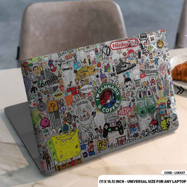 I Love Cofee Sticker Bombing Matte Finished Removable Waterproof Laptop Sticker & Laptop Skin (Including FREE Accessories) - LSKN637 - DDecorator