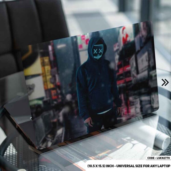 Digital Character Neon Matte Finished Removable Waterproof Laptop Sticker & Laptop Skin (Including FREE Accessories) - LSKN2770 - DDecorator