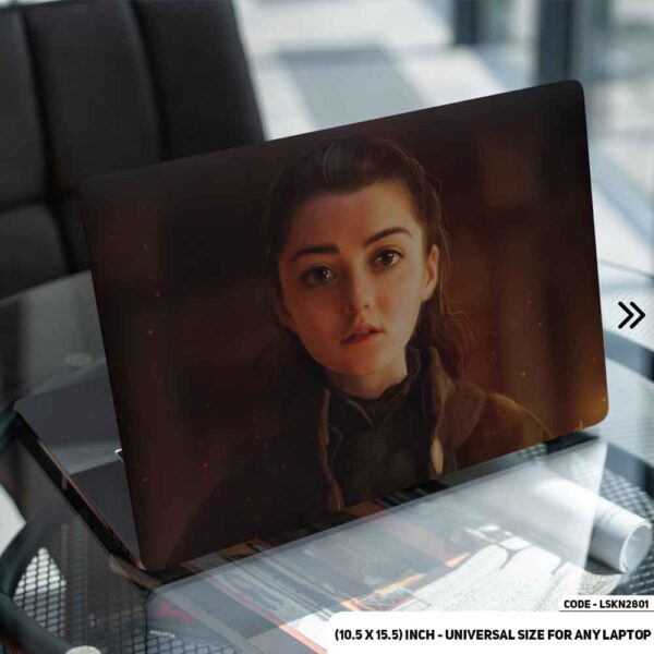 GOT Arya Cartoon Character Matte Finished Removable Waterproof Laptop Sticker & Laptop Skin (Including FREE Accessories) - LSKN2801 - DDecorator