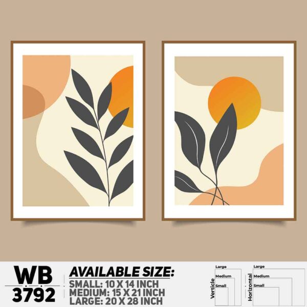 DDecorator Leaf & Abstract ArtWork (Set of 2) Wall Decoration And Home Decoration PVC Wall Board And Wall Canvas - WB3792