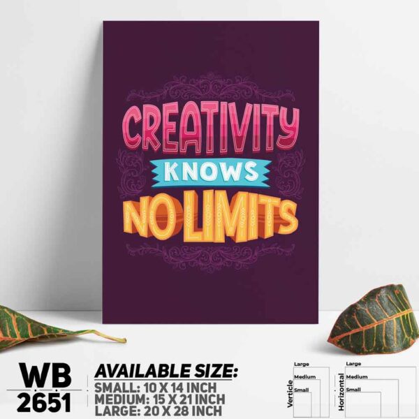 DDecorator Creativity Knows No Limit - Motivational Wall Decoration And Home Decoration PVC Wall Board And Wall Canvas - WB2651