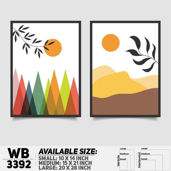 DDecorator Landscape Horizon Art (Set of 2) Wall Decoration And Home Decoration PVC Wall Board And Wall Canvas - WB3392