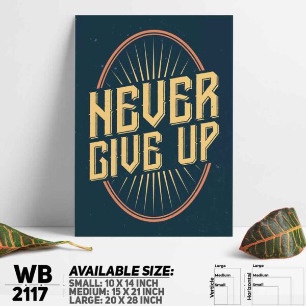 DDecorator Never Give Up - Motivational Wall Decoration And Home Decoration PVC Wall Board And Wall Canvas - WB2117