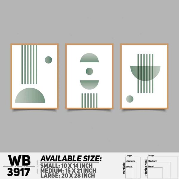 DDecorator Abstract ArtWork (Set of 3) Wall Decoration And Home Decoration PVC Wall Board And Wall Canvas - WB3917