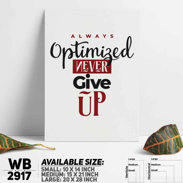 DDecorator Never Give Up - Motivational Wall Decoration And Home Decoration PVC Wall Board And Wall Canvas - WB2917