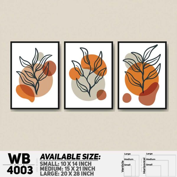 DDecorator Leaf With Abstract Art (Set of 3) Wall Decoration And Home Decoration PVC Wall Board And Wall Canvas - WB4003