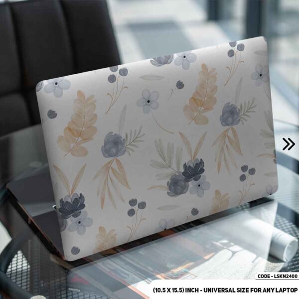 Flower Pattern Floral Design Matte Finished Removable Waterproof Laptop Sticker & Laptop Skin (Including FREE Accessories) - LSKN2400 - DDecorator