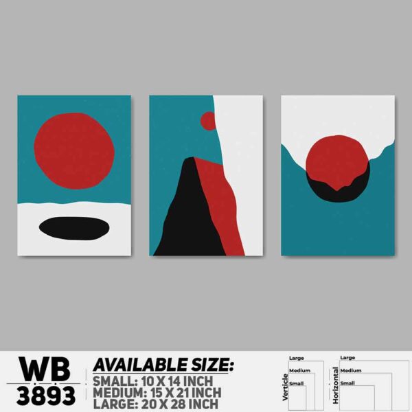 DDecorator Abstract ArtWork (Set of 3) Wall Decoration And Home Decoration PVC Wall Board And Wall Canvas - WB3893