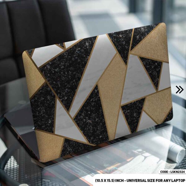 Seamless Golden Geomatric Pattern Matte Finished Removable Waterproof Laptop Sticker & Laptop Skin (Including FREE Accessories) - LSKN2324 - DDecorator