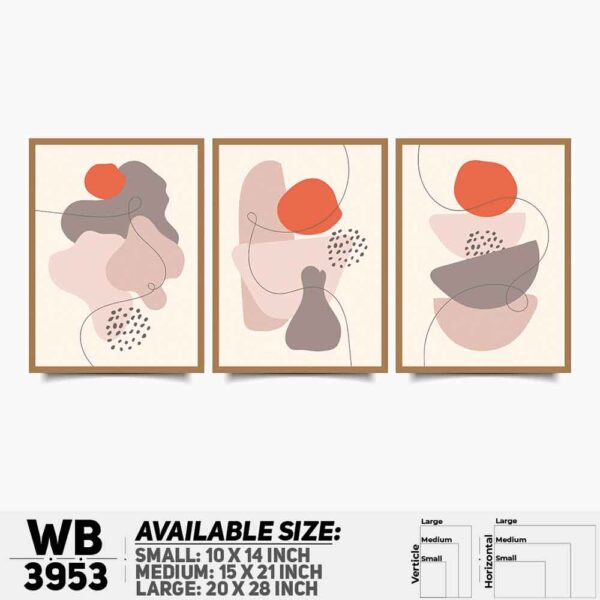 DDecorator Abstract ArtWork (Set of 3) Wall Decoration And Home Decoration PVC Wall Board And Wall Canvas - WB3953