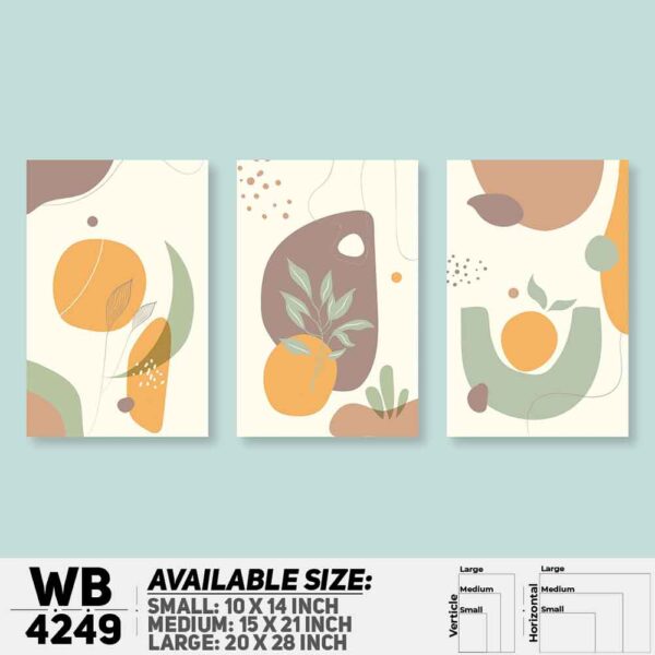 DDecorator Abstract Art (Set of 3) Wall Decoration And Home Decoration PVC Wall Board And Wall Canvas - WB4249