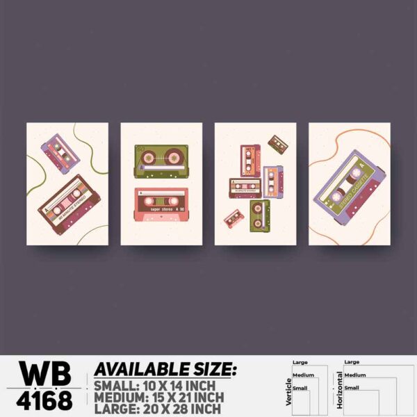 DDecorator Creative Music Lover Abstract Art (Set of 4) Wall Decoration And Home Decoration PVC Wall Board And Wall Canvas - WB4168