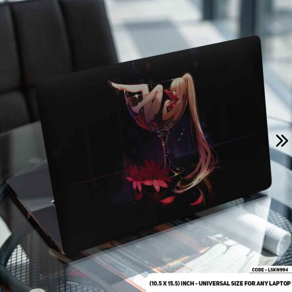 Anime Character With Long Hair Matte Finished Removable Waterproof Laptop Sticker & Laptop Skin (Including FREE Accessories) - LSKN994 - DDecorator