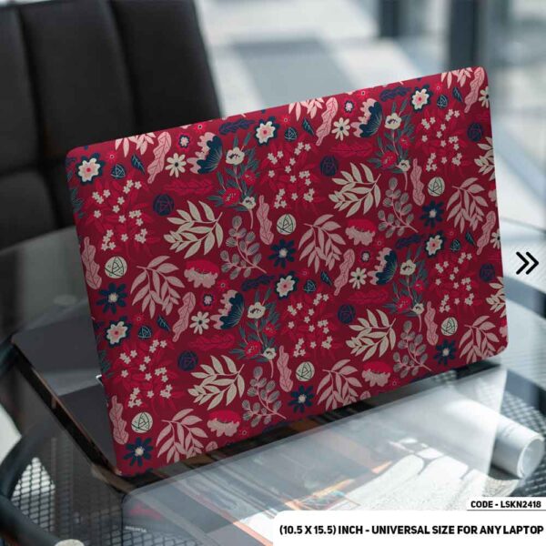 Flower Pattern Floral Design Matte Finished Removable Waterproof Laptop Sticker & Laptop Skin (Including FREE Accessories) - LSKN2418 - DDecorator