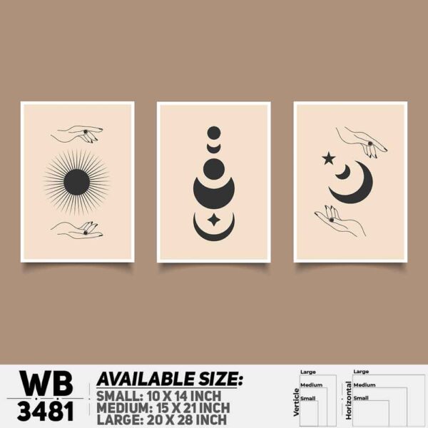 DDecorator Astrophysics Abstract ArtWork (Set of 3) Wall Decoration And Home Decoration PVC Wall Board And Wall Canvas - WB3481