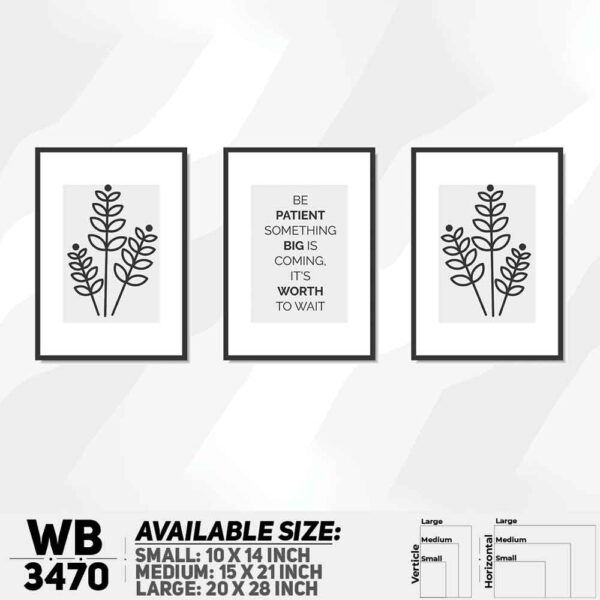 DDecorator Motivational & Line Art (Set of 3) Wall Decoration And Home Decoration PVC Wall Board And Wall Canvas - WB3470