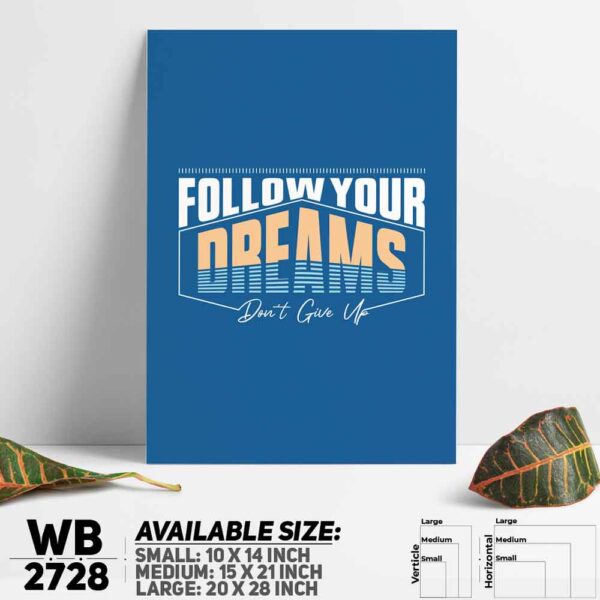DDecorator Follow Your Dreams - Motivational Wall Decoration And Home Decoration PVC Wall Board And Wall Canvas - WB2728