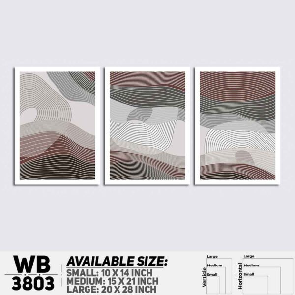 DDecorator Abstract ArtWork (Set of 3) Wall Decoration And Home Decoration PVC Wall Board And Wall Canvas - WB3803