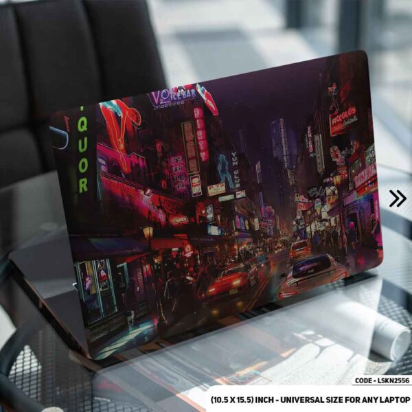 Cyberpunk Night City Illustration Matte Finished Removable Waterproof Laptop Sticker & Laptop Skin (Including FREE Accessories) - LSKN2556 - DDecorator