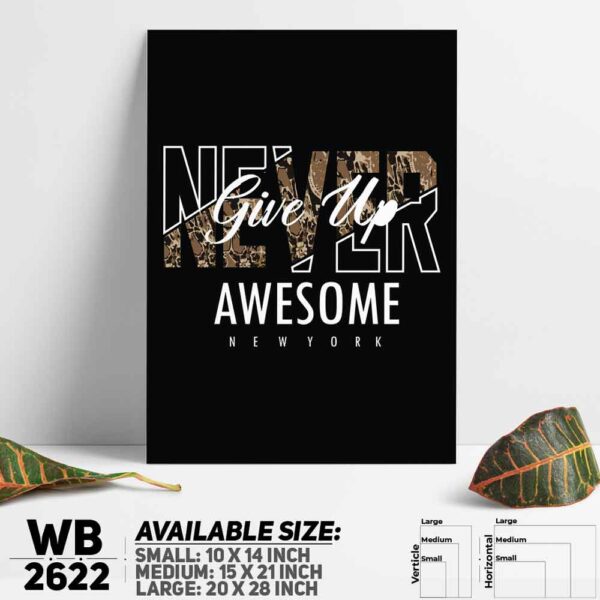 DDecorator Never Give Up - Motivational Wall Decoration And Home Decoration PVC Wall Board And Wall Canvas - WB2622