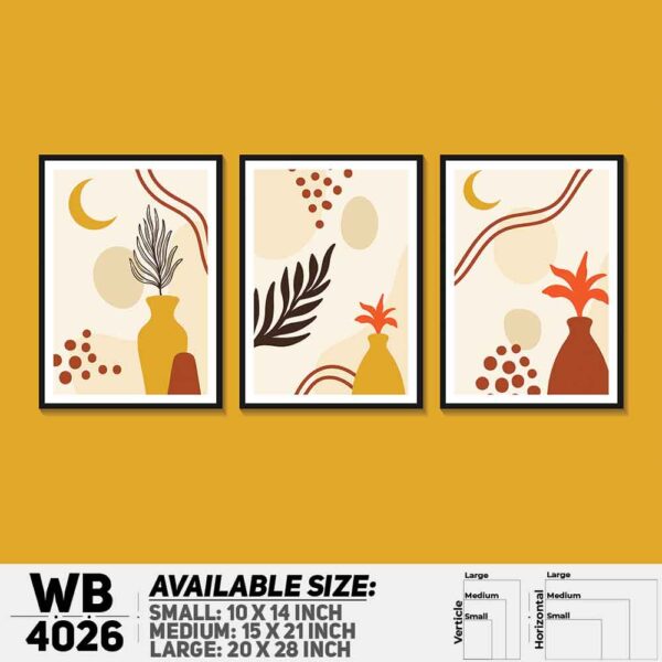 DDecorator Leaf With Abstract Art (Set of 3) Wall Decoration And Home Decoration PVC Wall Board And Wall Canvas - WB4026