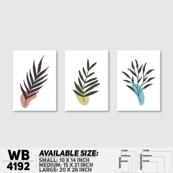 DDecorator Leaf With Abstract Art (Set of 3) Wall Decoration And Home Decoration PVC Wall Board And Wall Canvas - WB4192