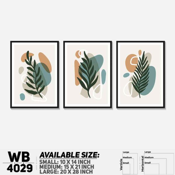 DDecorator Leaf With Abstract Art (Set of 3) Wall Decoration And Home Decoration PVC Wall Board And Wall Canvas - WB4029