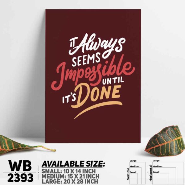 DDecorator It's Not Impossible - Motivational Wall Decoration And Home Decoration PVC Wall Board And Wall Canvas - WB2393