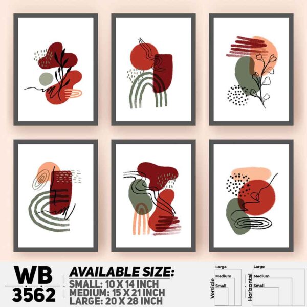 DDecorator Flower And Leaf ArtWork (Set of 6) Wall Decoration And Home Decoration PVC Wall Board And Wall Canvas - WB3562