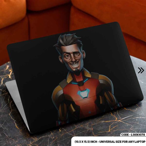 Iron Man Cartoon Art Illustration Matte Finished Removable Waterproof Laptop Sticker & Laptop Skin (Including FREE Accessories) - LSKN3078 - DDecorator