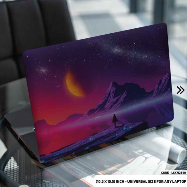 Fantasy Mountain With Human Illustration Matte Finished Removable Waterproof Laptop Sticker & Laptop Skin (Including FREE Accessories) - LSKN2540 - DDecorator