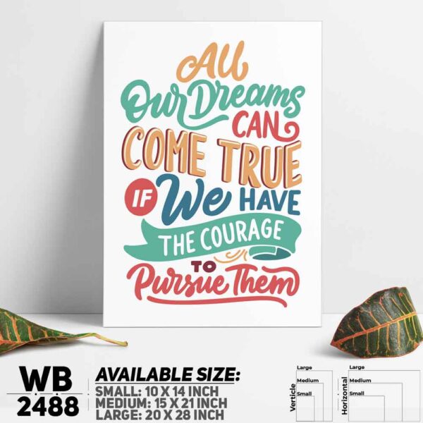 DDecorator Dream Come True - Motivational Wall Decoration And Home Decoration PVC Wall Board And Wall Canvas - WB2488
