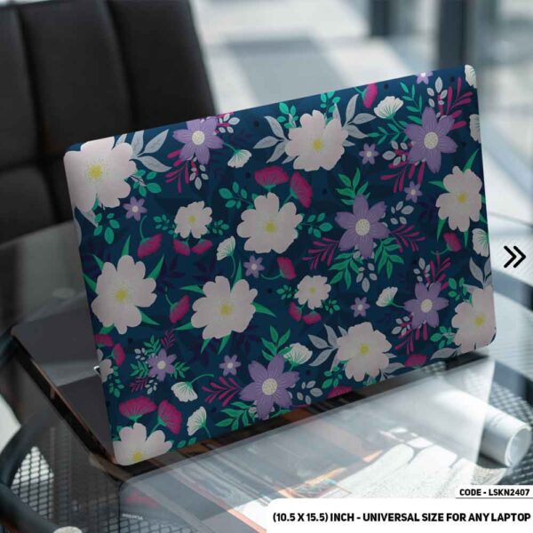 Flower Pattern Floral Design Matte Finished Removable Waterproof Laptop Sticker & Laptop Skin (Including FREE Accessories) - LSKN2407 - DDecorator
