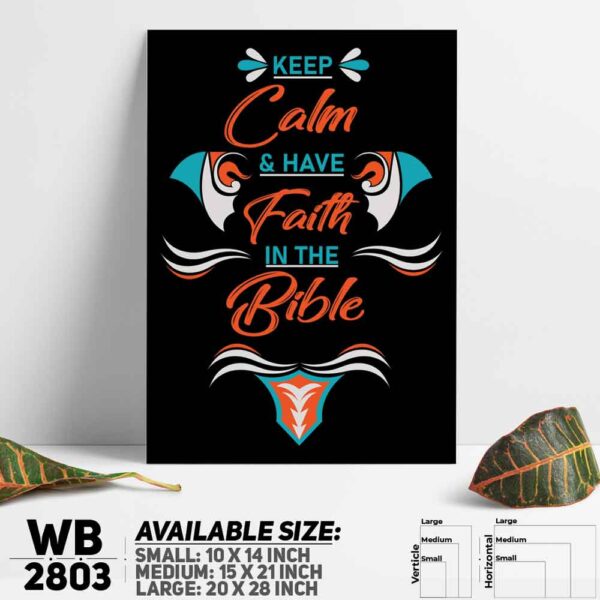 DDecorator Keep Calm & Faith In Bible - Religious Wall Decoration And Home Decoration PVC Wall Board And Wall Canvas - WB2803