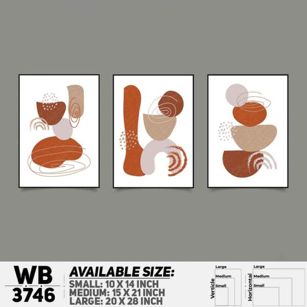 DDecorator Landscape Horizon Art (Set of 3) Wall Decoration And Home Decoration PVC Wall Board And Wall Canvas - WB3746