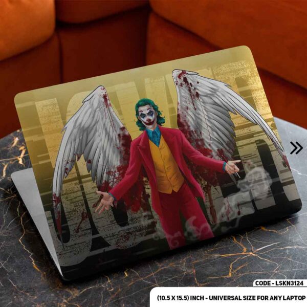 Joker With Wings Matte Finished Removable Waterproof Laptop Sticker & Laptop Skin (Including FREE Accessories) - LSKN3124 - DDecorator