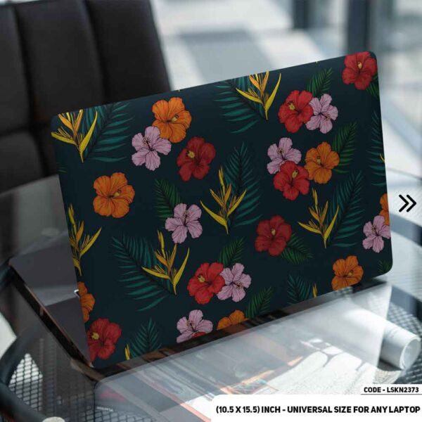 Flower Pattern Floral Design Matte Finished Removable Waterproof Laptop Sticker & Laptop Skin (Including FREE Accessories) - LSKN2373 - DDecorator