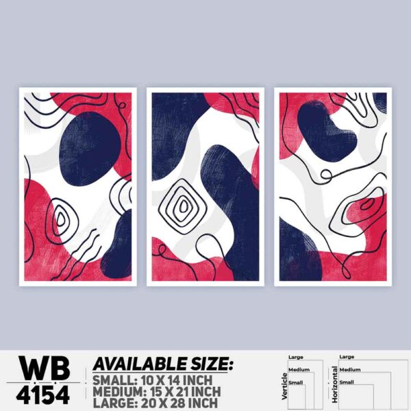DDecorator Abstract Art (Set of 3) Wall Decoration And Home Decoration PVC Wall Board And Wall Canvas - WB4154