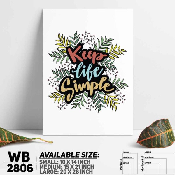 DDecorator Keep Life Simple - Motivational Wall Decoration And Home Decoration PVC Wall Board And Wall Canvas - WB2806