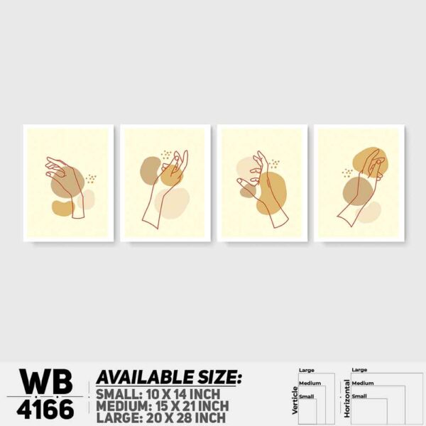 DDecorator Line Art Portrait Style (Set of 4) Wall Decoration And Home Decoration PVC Wall Board And Wall Canvas - WB4166